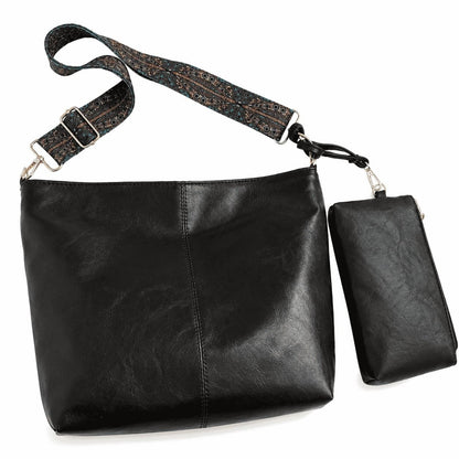 Patterned Strap Hobo Bag Set