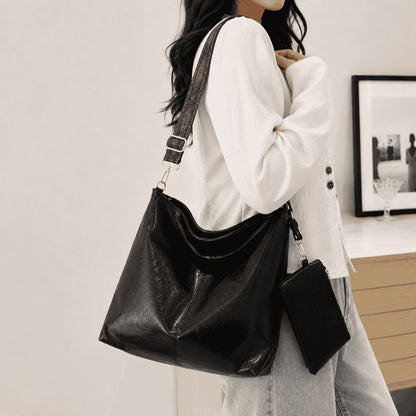 Patterned Strap Hobo Bag Set
