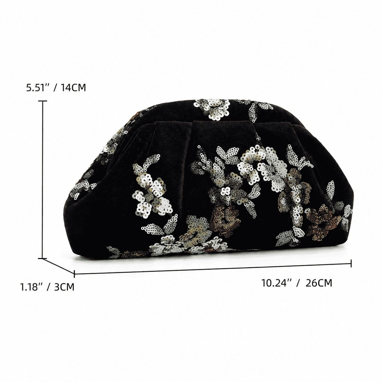 Floral Sequin Evening Clutch