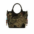 Embroidered Peacock Shoulder Handbag