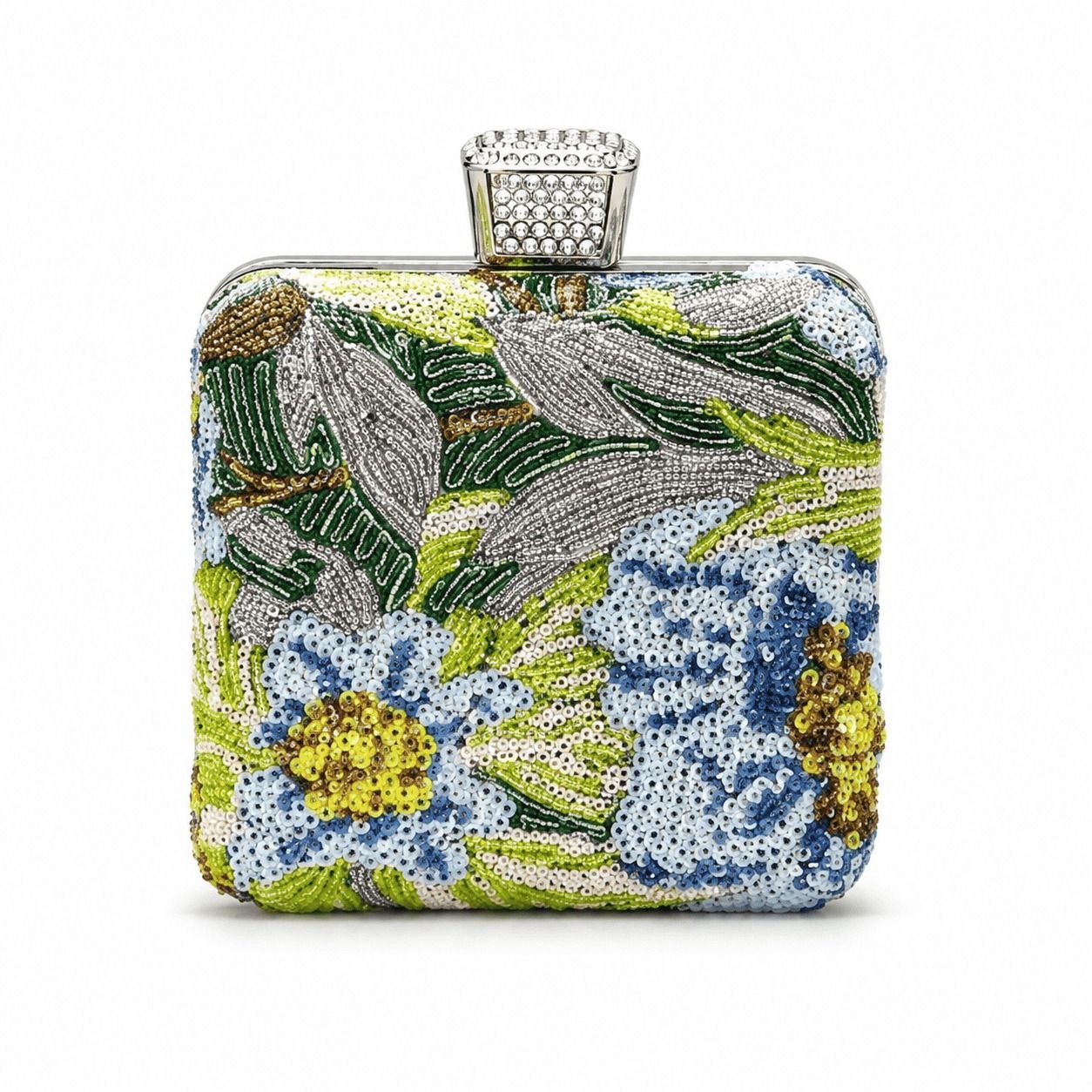 Floral Sequin Box Clutch