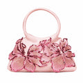 Blush Floral Embellished Top Handle Bag
