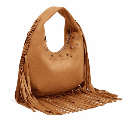 Western Fringe Stud Hobo Bag