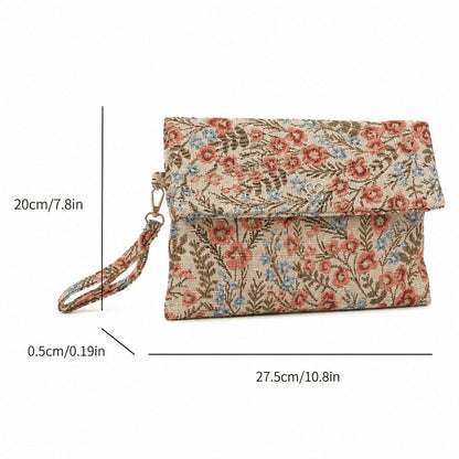 Floral Foldover Wristlet Clutch