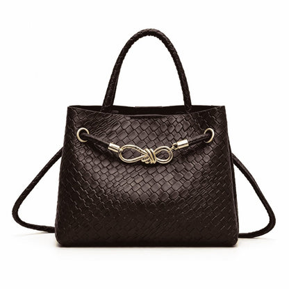 Woven Knot Detail Top Handle Bag