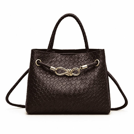 Woven Knot Detail Top Handle Bag