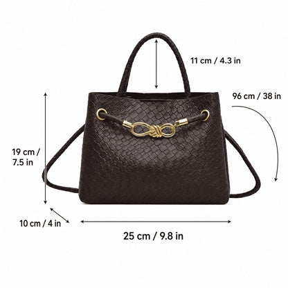 Woven Knot Detail Top Handle Bag