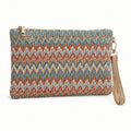 Multicolor Chevron Wristlet Clutch