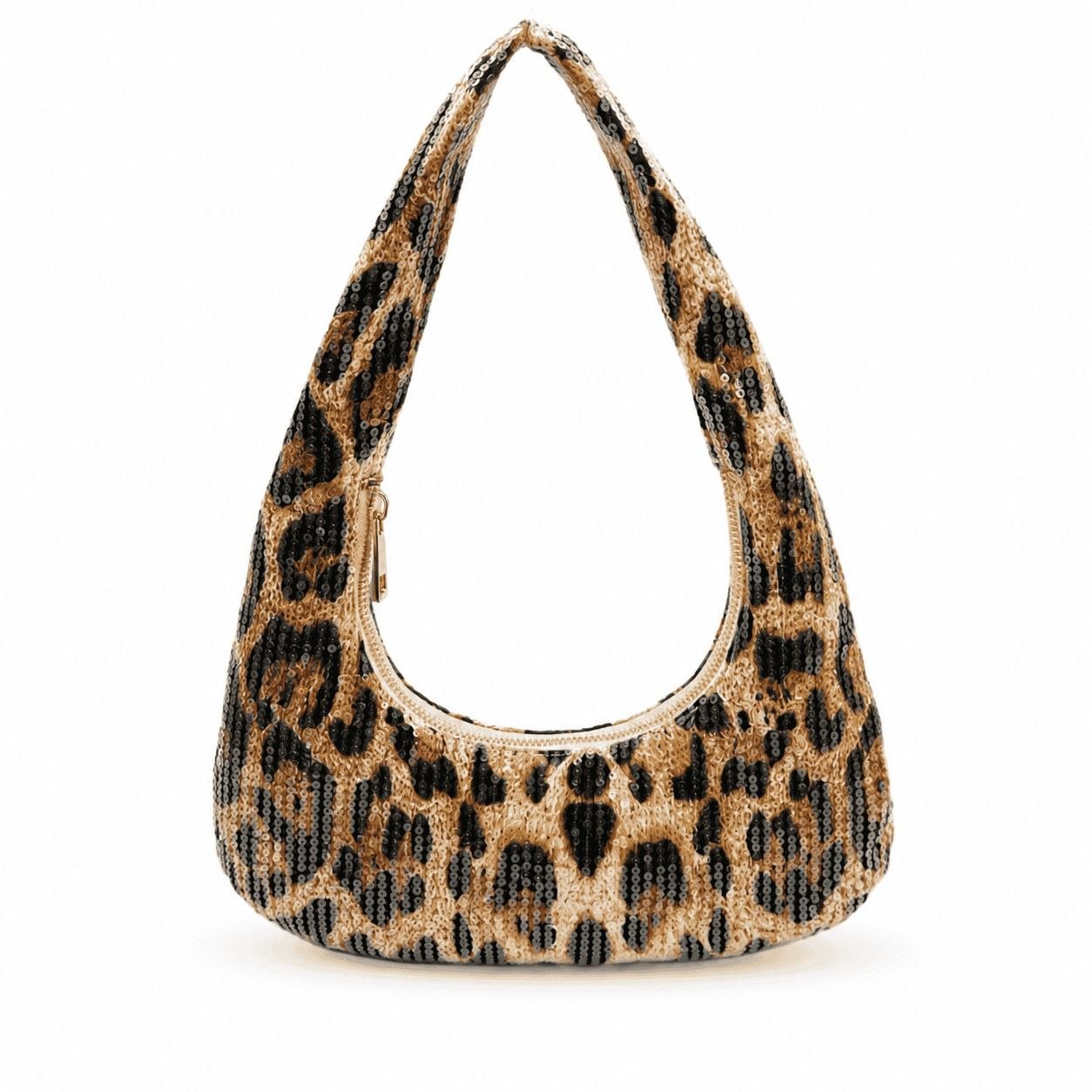 Leopard Sequin Shoulder Bag