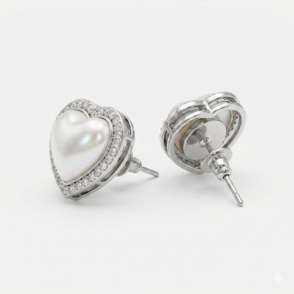 Pearl Heart Glow Earrings