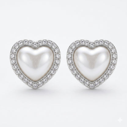 Pearl Heart Glow Earrings