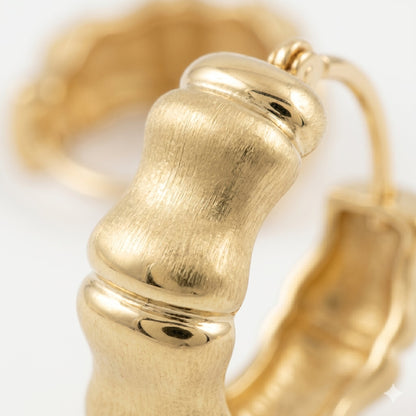 Golden Bamboo Hoop Earrings