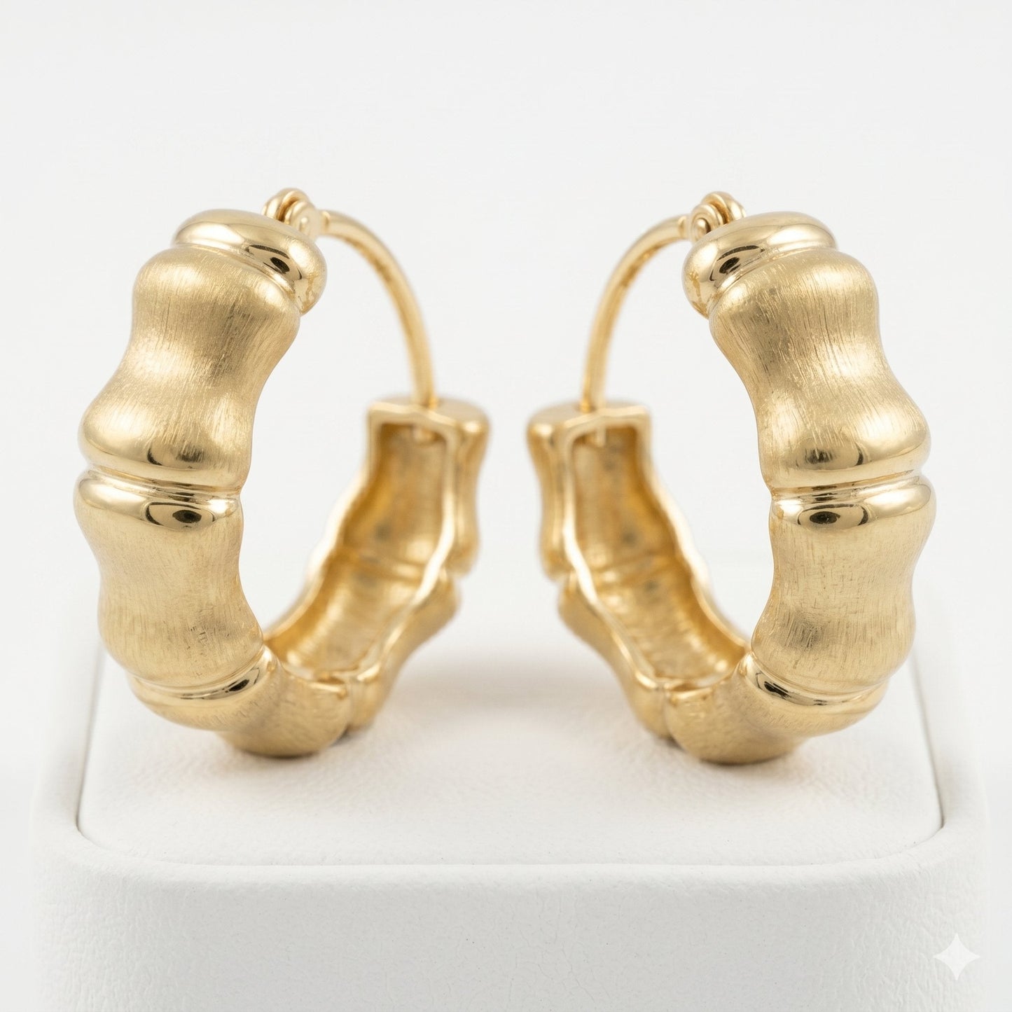 Golden Bamboo Hoop Earrings