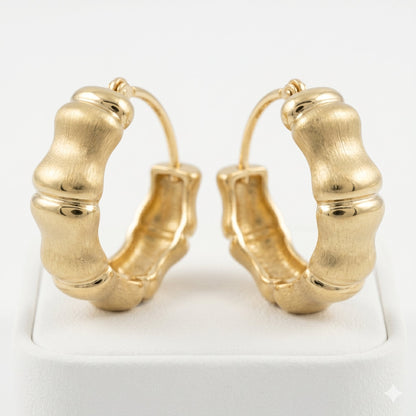 Golden Bamboo Hoop Earrings