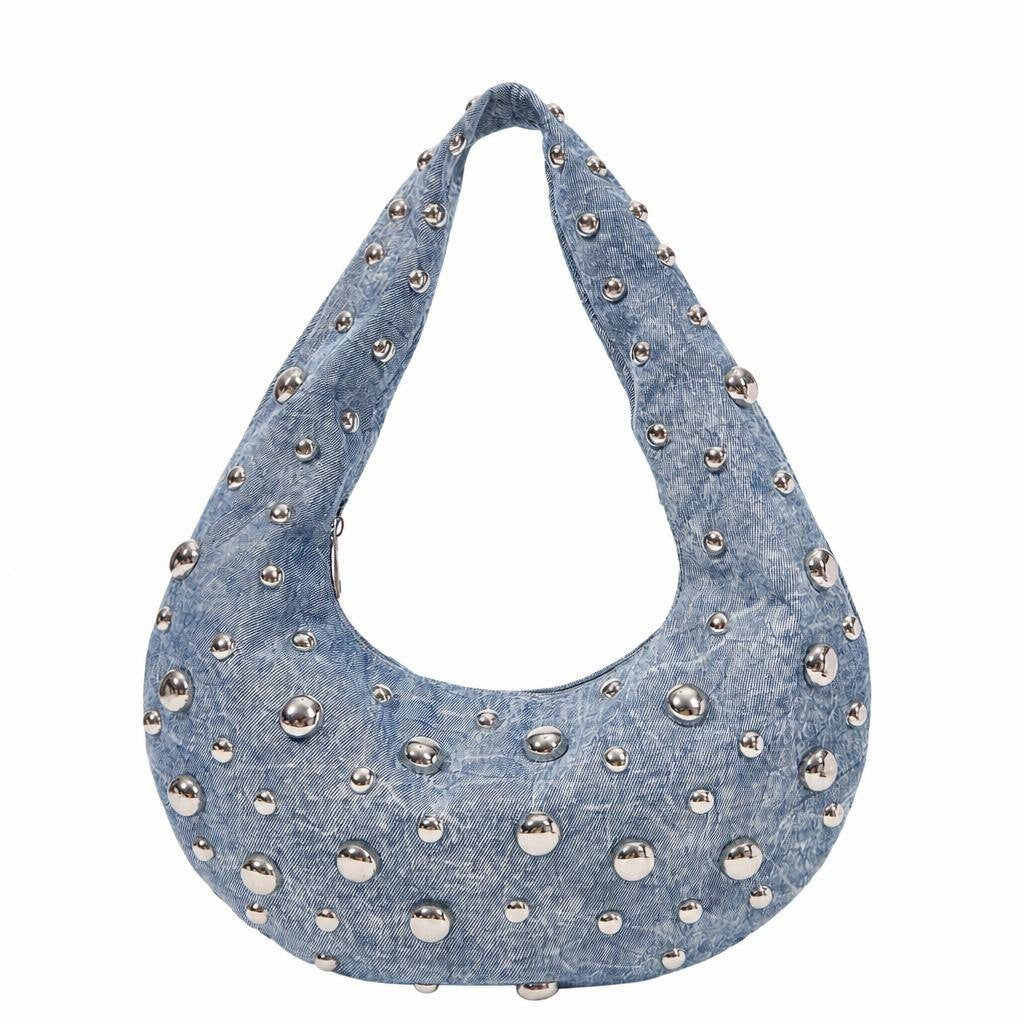 Studded Crescent Shoulder Bag 1