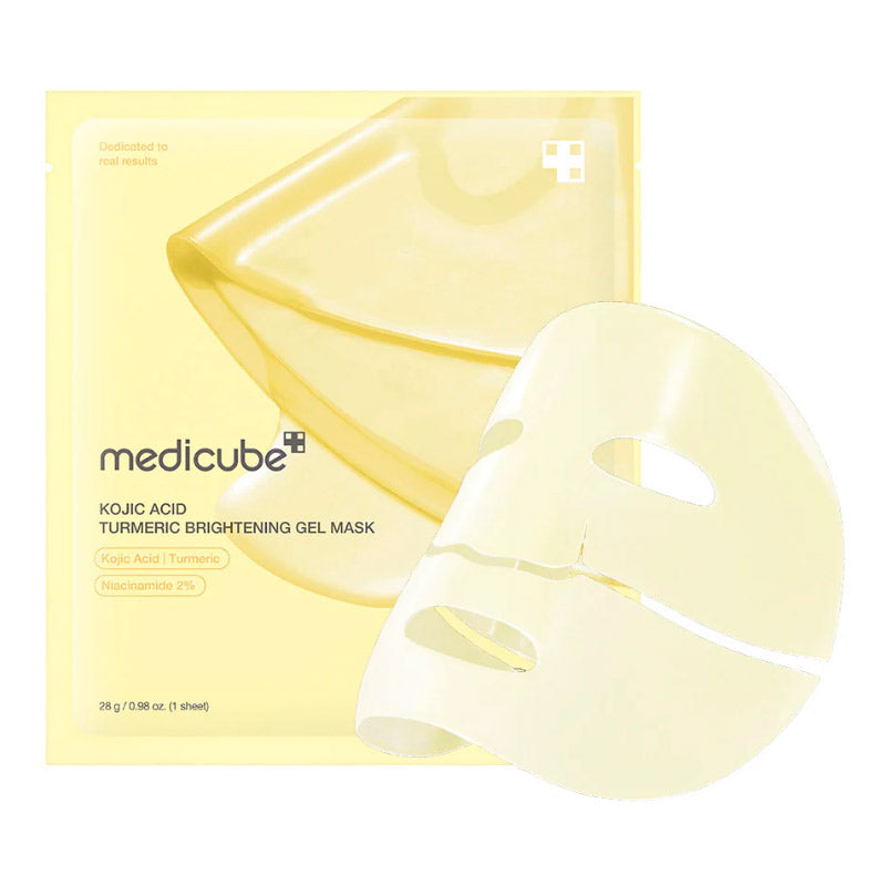 Medicube Kojic Acid Turmeric Brightening Gel Mask and hydrogel sheet